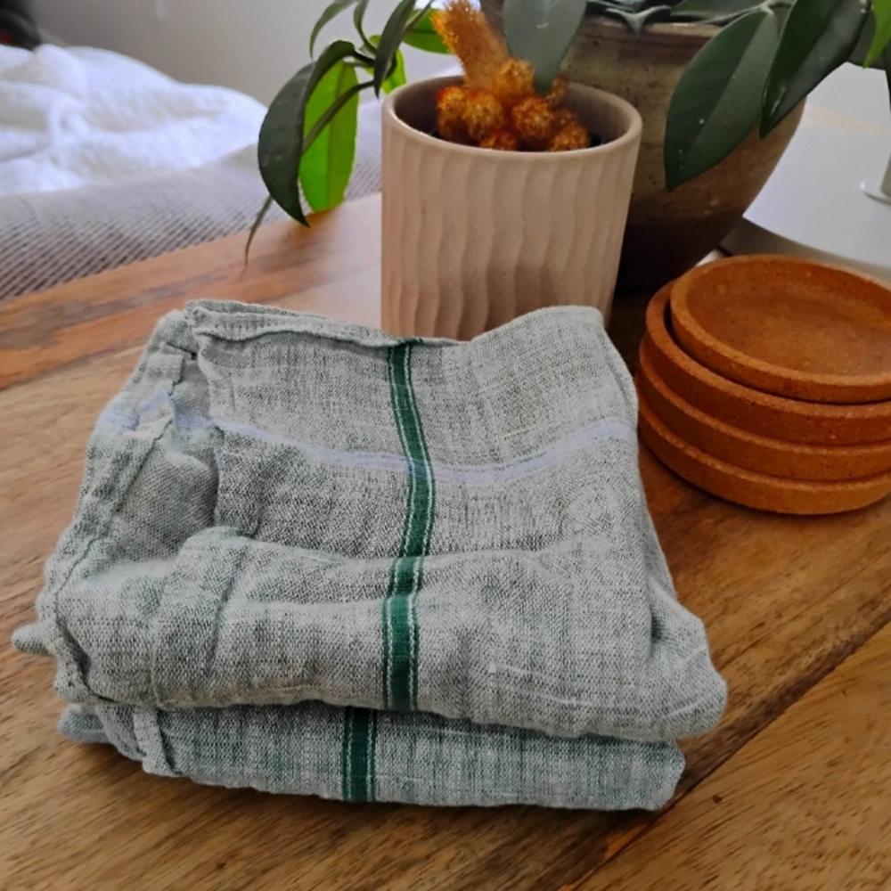 NWOT Auntie Otis Cotton Khadi Napkin Set- Green